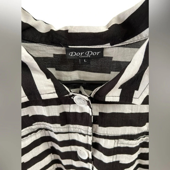Dor Dor Couture black and white womens blouse - Picture 3 of 5
